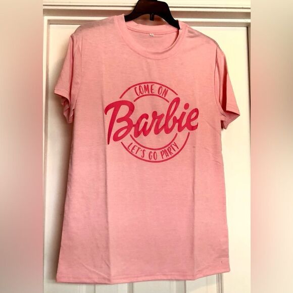 UNBRANDED BARBIE - 🎉HPx2🎉 NWT - L Sz S Tee. Pink Graphic Barbie Short Sleeve - Picture 3 of 11
